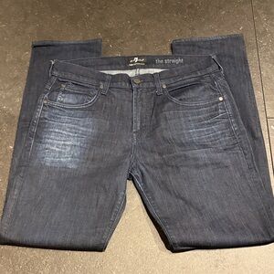 7 For All Mankind Men's Straight Jeans - Deep Indigo